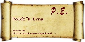 Polák Erna névjegykártya